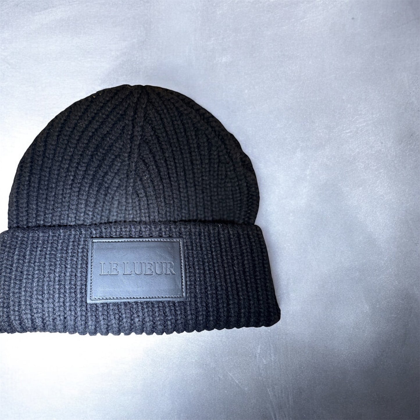 LEATHER BRANDED BEANIE