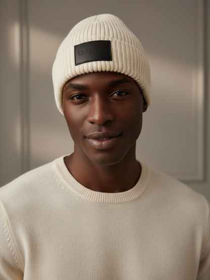 LEATHER BRANDED BEANIE