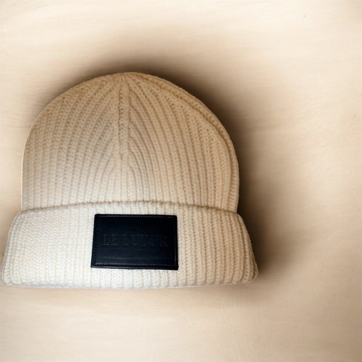 LEATHER BRANDED BEANIE