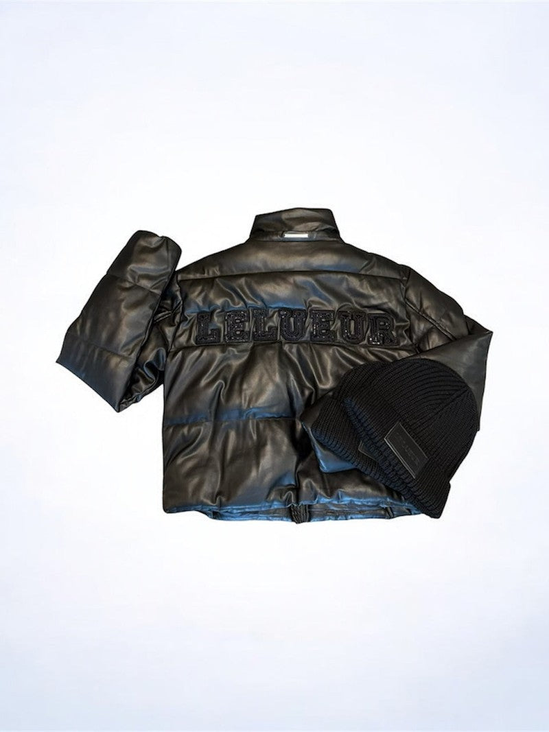 Women's Cropped Vegan Leather Jacket