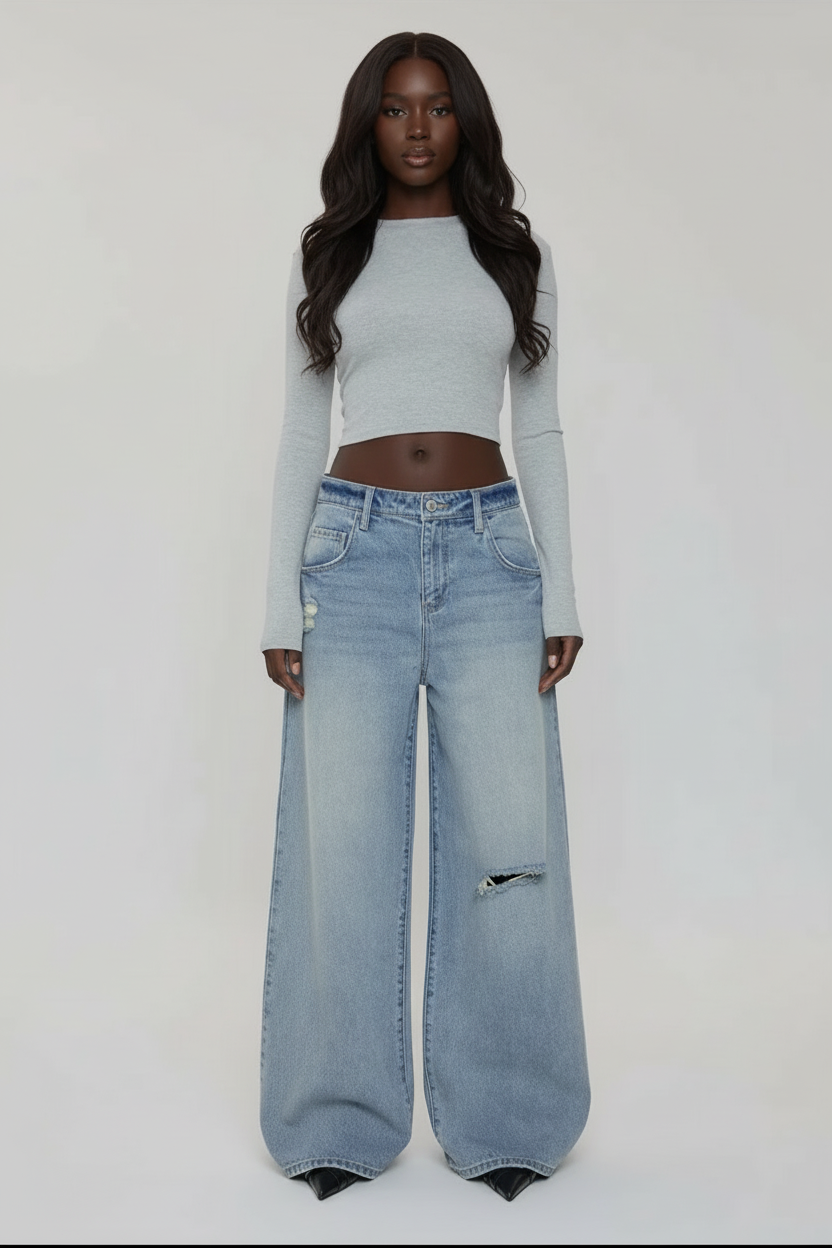 Standing model with melanin skin tone